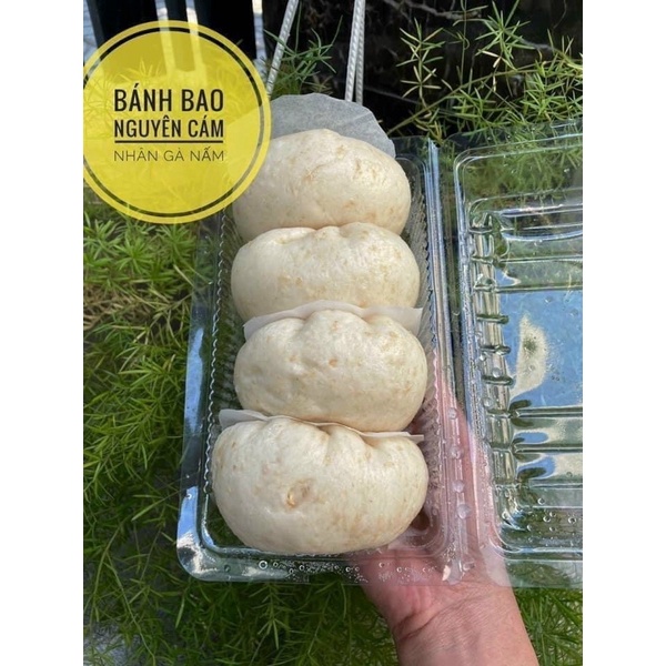 [HỎA TỐC SG] Bánh bao gạo lứt nguyên cám sốt gà nấm thơm ngon bổ dưỡng - hộp 4 bánh