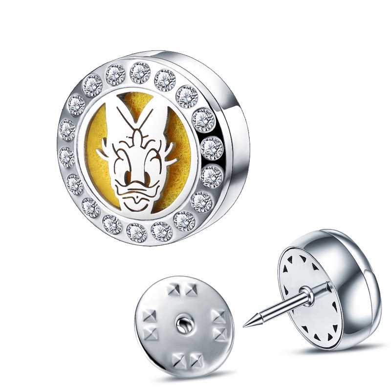 Khóa Kẹp Tinh Dầu 15Mm Đính Kim Cương Kèm 10 Miếng Dán Miễn Phí 1 Hộp