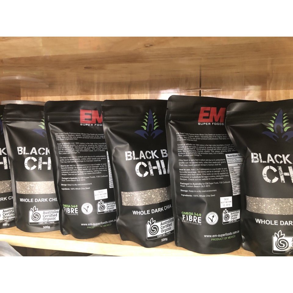 Hạt Chia ÚC Black Túi Đen 500g Organic Chia Seeds Cao Cấp 💝FREE SHIP💝 Hạt Chia Úc Chính Hãng Loại Đặc Biệt HCM