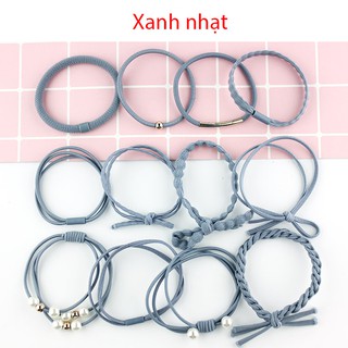 Sét 12 dây buộc tóc chun Hàn Quốc (không hộp)