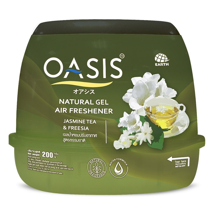 Sáp thơm OASIS Natural Lài &amp; Lan Sáp phòng khử mùi chiết xuất Hương thơm thiên nhiên Oasis Natural Gel Jasmine &amp; Freesia