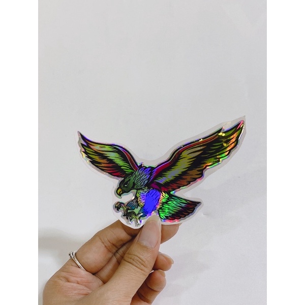 Tem hình con đại bàng 7 màu  dán trang trí xe máy, laptop...