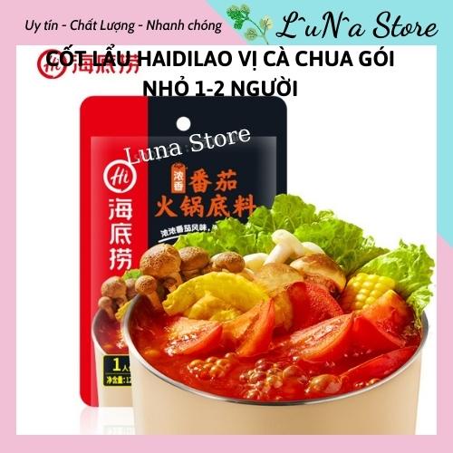 Cốt Gia Vị Lẩu Haidilao gói nhỏ 2 người đủ vị lẩu thái tomyum Chua Cay, Cà Chua - Luna Store