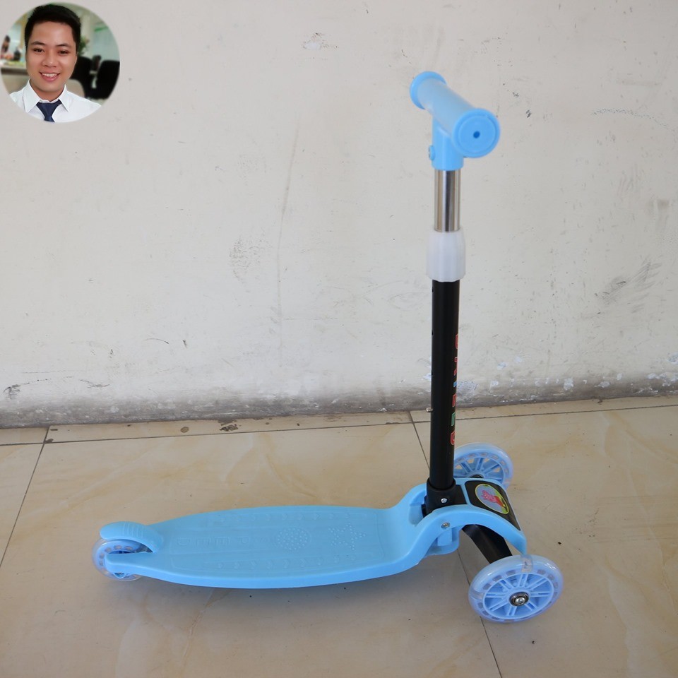 Xe trượt scooter 3 bánh có đèn phát sáng - xe trượt cho có thể gập gọn dễ dàng thông minh