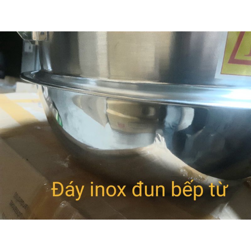 Bộ xửng hấp inox đun bếp từ size 36 ,kết hợp giữa đáy inox ngăn mạnh hùng,xửng 36 đun bếp từ