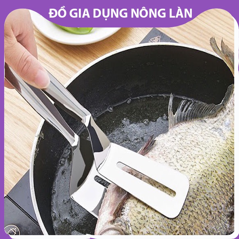 Kẹp inox gắp thức ăn - xẻng lật thực phẩm chiên đồ ăn bằng inox NL shop