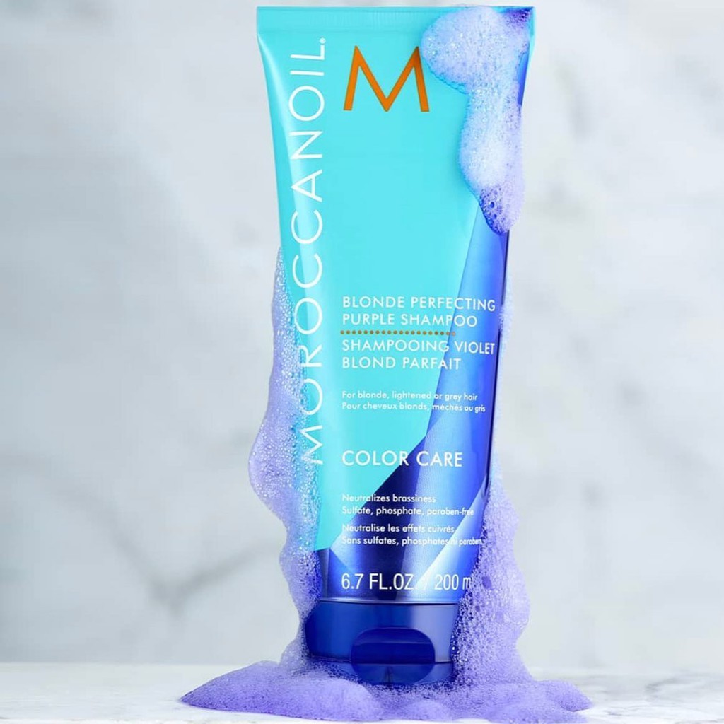 DẦU GỘI TÍM KHỬ VÀNG MOROCCANOIL BLONDE PERFECTING PURPLE SHAMPOO 200ML - 70ml