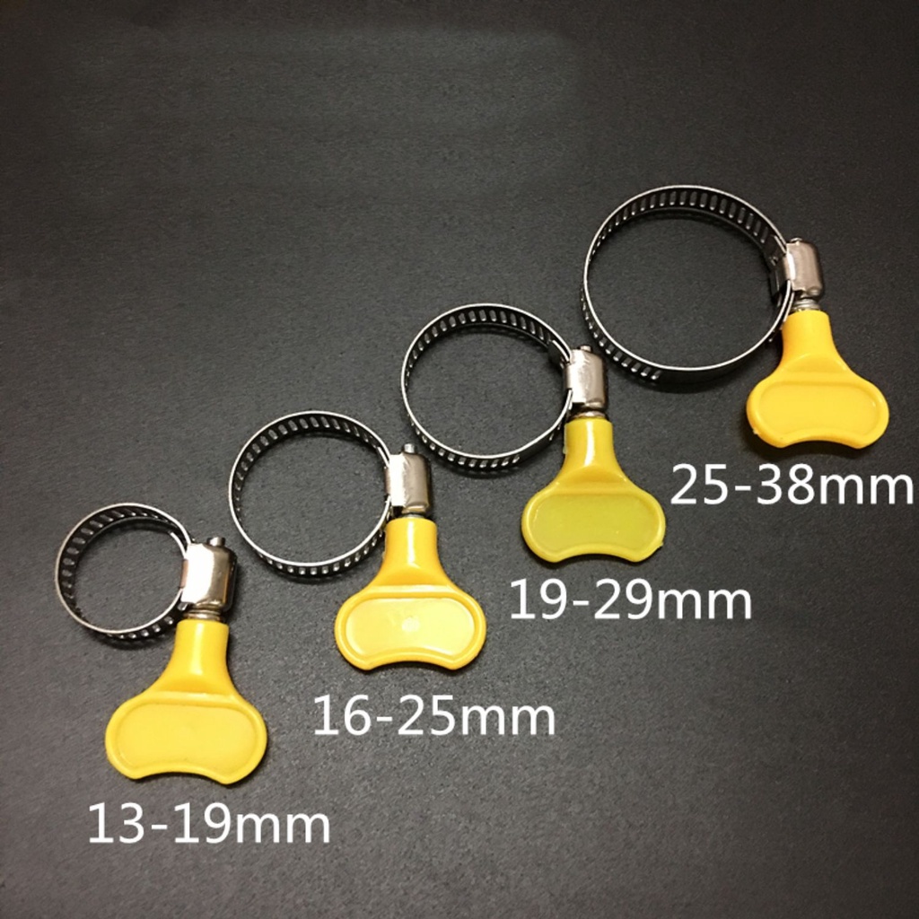 Vòng đai siết ống inox có tay vặn bằng nhựa đai cổ dê xiết kẹp ống nước điều chỉnh được kích thước