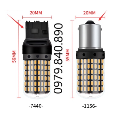 1 Bóng đèn Led Canbus xi nhan ô tô T20 chân dẹp 7440 hoặc chân tròn BAU15s
