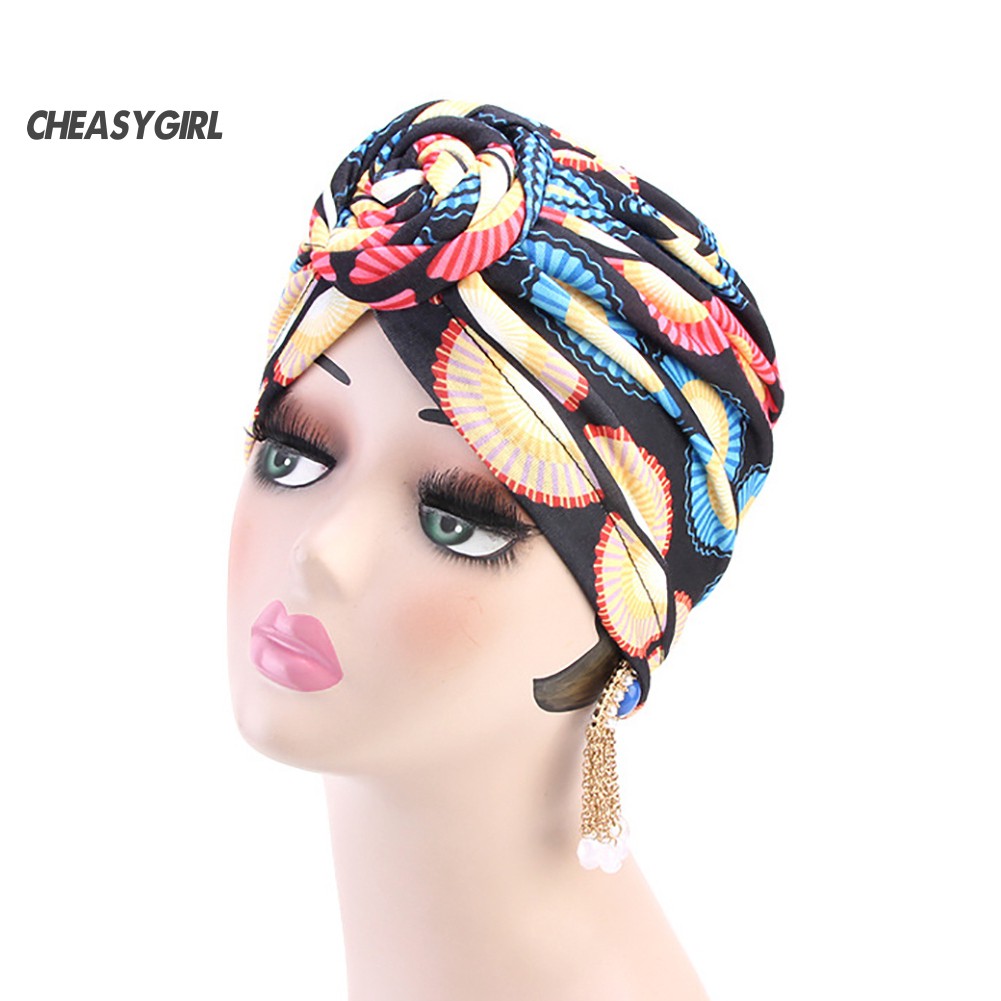 Khăn Turban Thắt Nút Co Giãn Phong Cách Hồi Giáo Cho Nữ