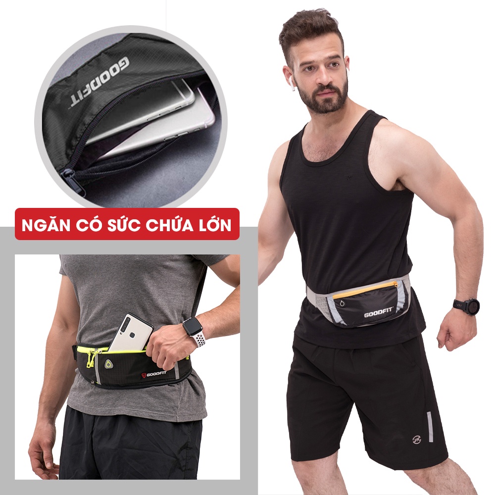 Túi đeo bụng, đai đeo điện thoại chạy bộ chính hãng GoodFit chống nước, phản quang, sức chứa lớn