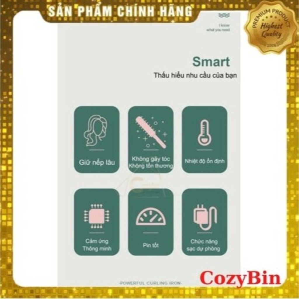 Máy uốn tóc tự động xoay 360 độ máy làm tóc xoăn sóng mini cầm tay 3 in 1 không dây thông minh let queen