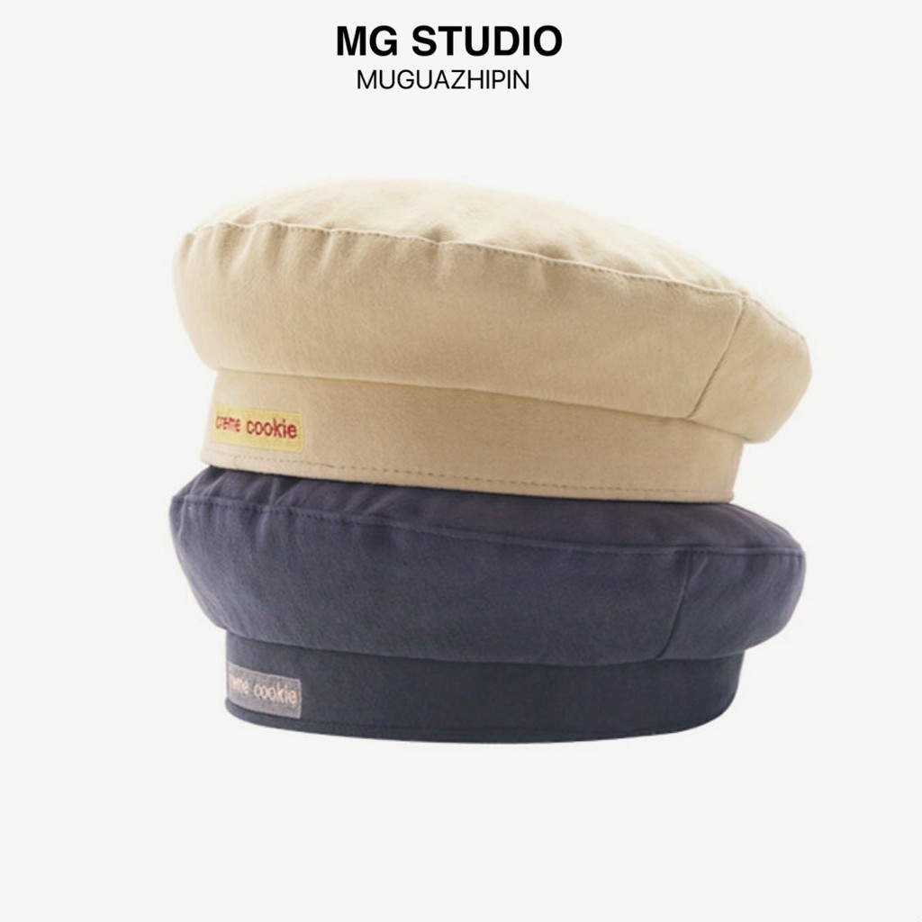 Mũ beret MG STUDIO thêu họa tiết chữ Creme Cookie dễ thương