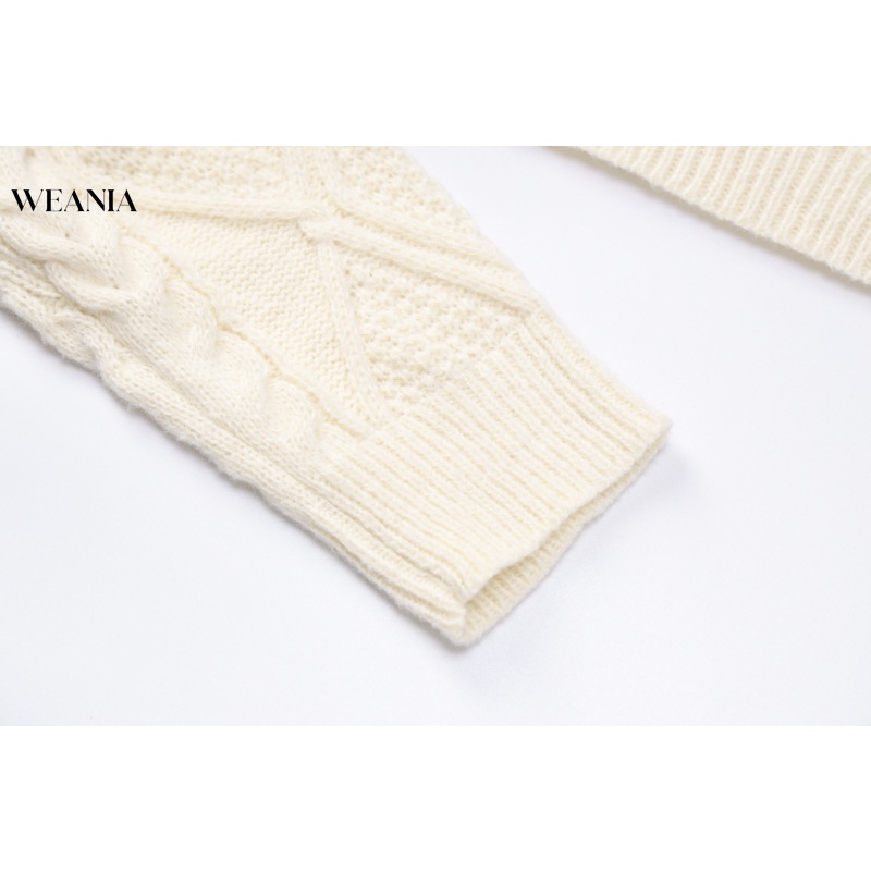 Áo Sweater Dệt Kim Tay Dài Dáng Rộng Cổ Tròn Thời Trang Mùa Thu Cho Nữ