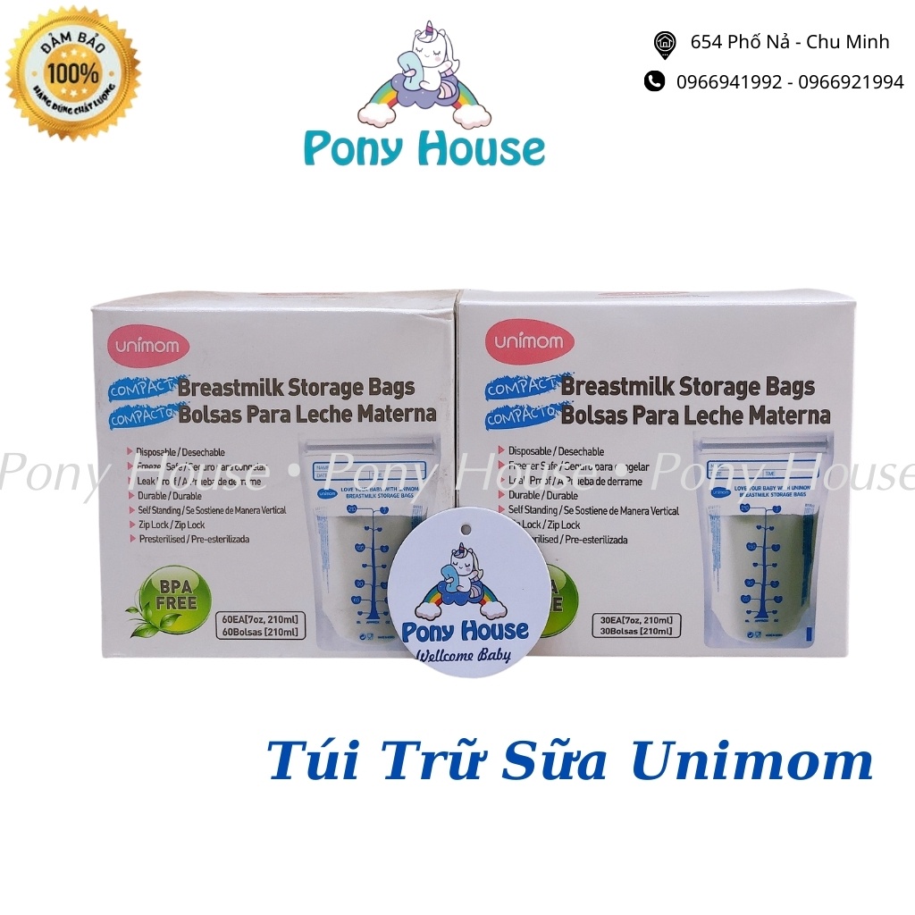 Túi trữ sữa Unimom Hàn Quốc 210ml không có BPA Hộp 30 túi / 60 túi