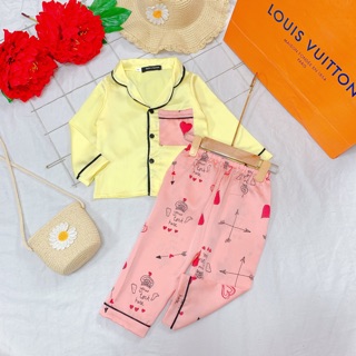 Bộ pijama lụa satin loại 1(6-20kg)