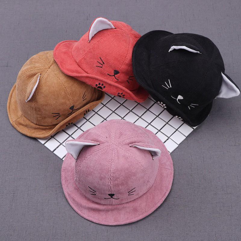 Nón Bucket thiết kế tai mèo đáng yêu cho bé