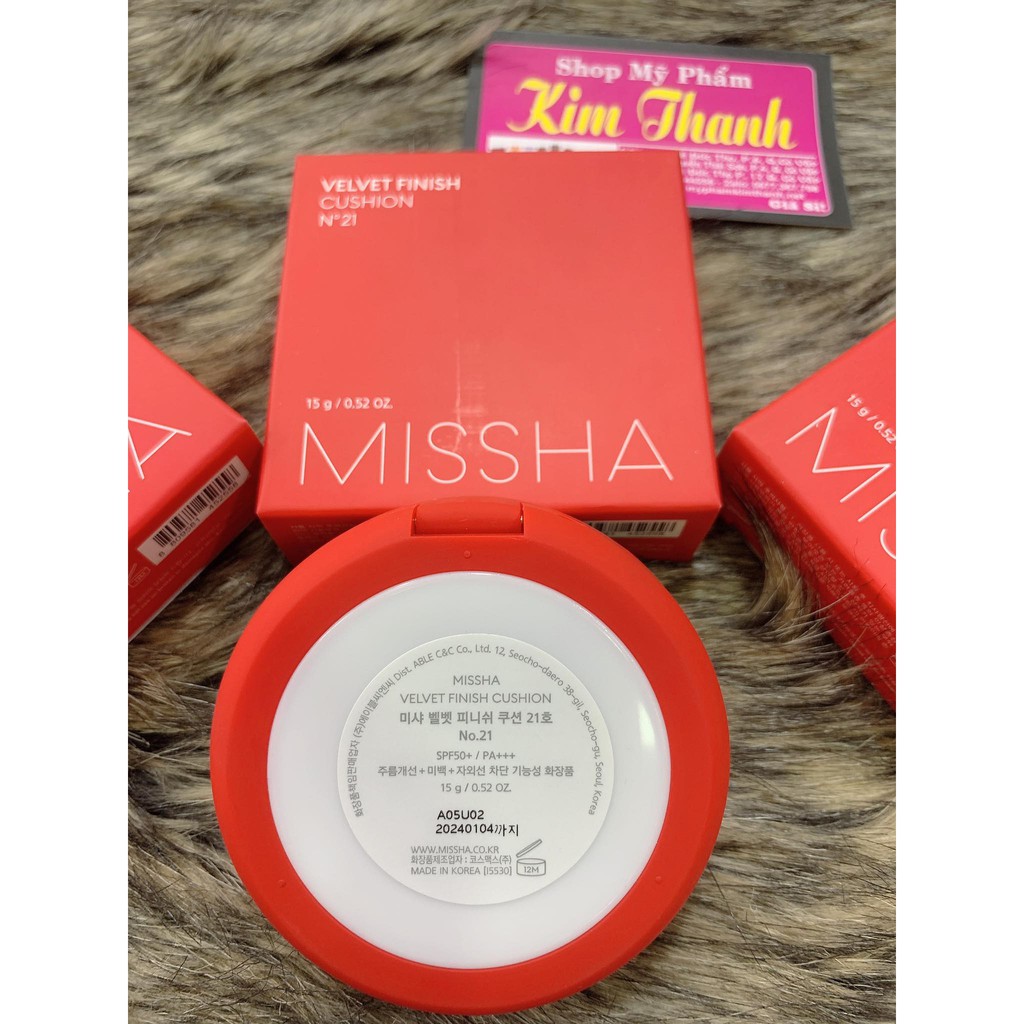 Phấn nước Missha Velvet Finish Cushion SPF50+ PA+++ 15g - HỘP ĐỎ