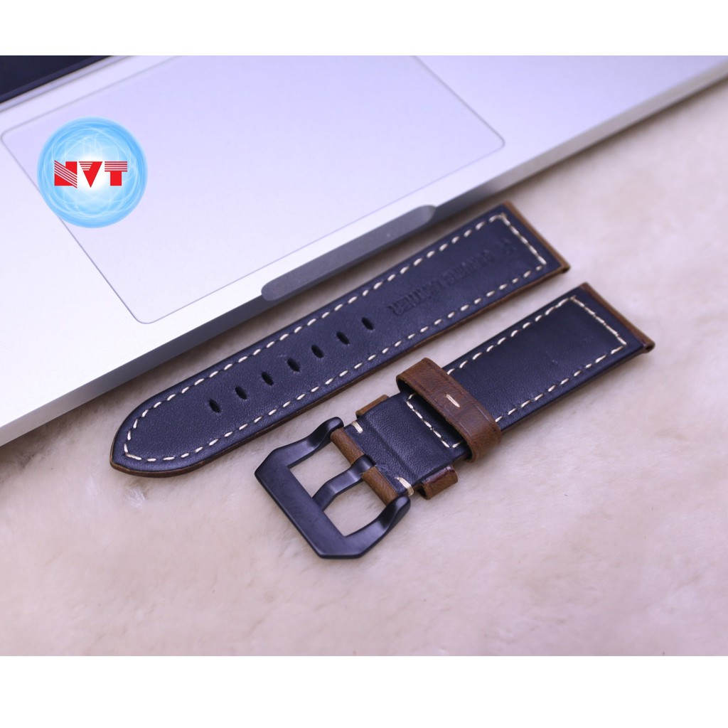Dây Da Đồng Hồ Da Bò Sáp Vintage, Phong Cách Bụi Bậm Cổ Điển