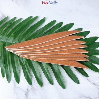 Dũa móng tay dũa nhám nâu kiểu dáng chiếc lá dũa móng thường móng gel
