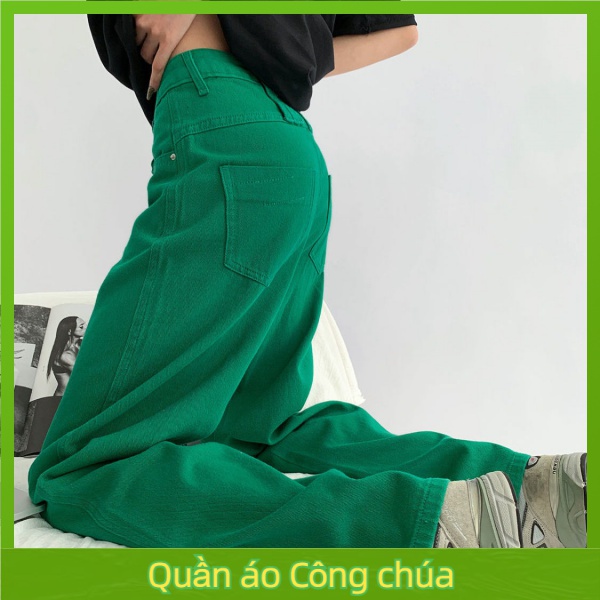 Quần Jean Xanh Lá Dáng Rộng Phong Cách Âu Mỹ Đường Phố Mới 2022 VZ6