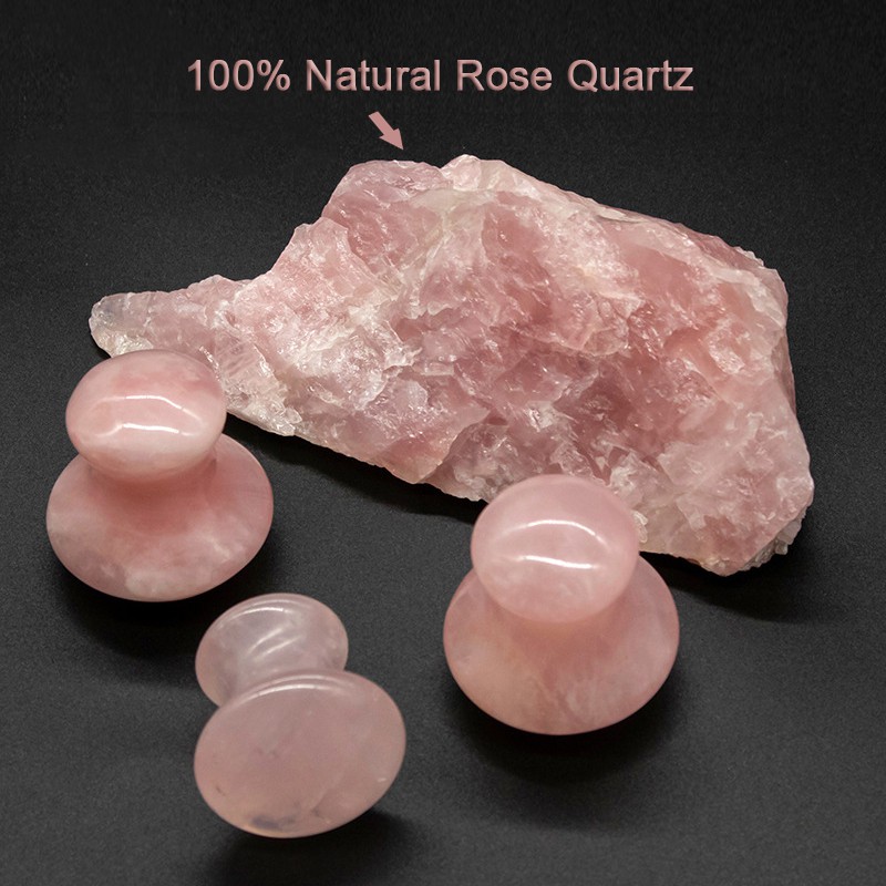 Dụng cụ lăn mát xa mặt bằng đá thạch anh hồng cho nữ