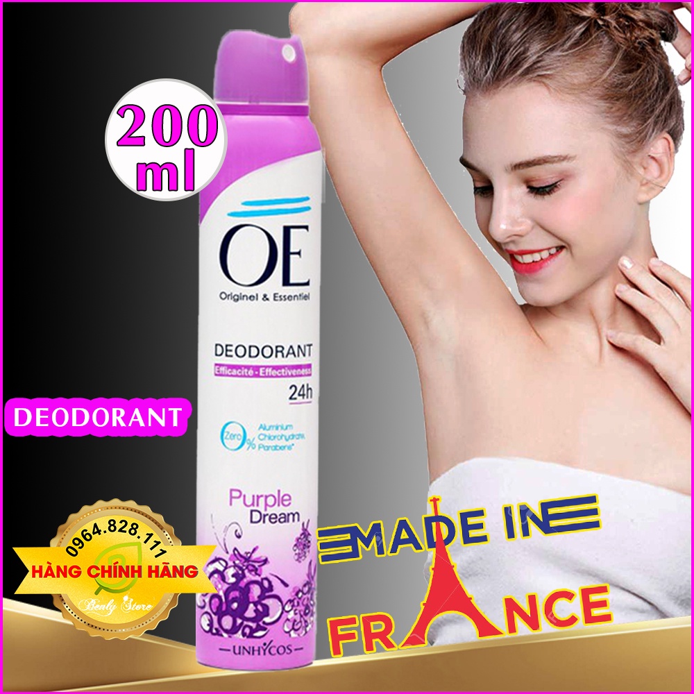 Xịt khử mùi nữ thơm lâu, khô thoáng OE PHÁP, ngăn ngừa mùi hôi cơ thể, Thay thế nước hoa, lăn nách, sáp thơm