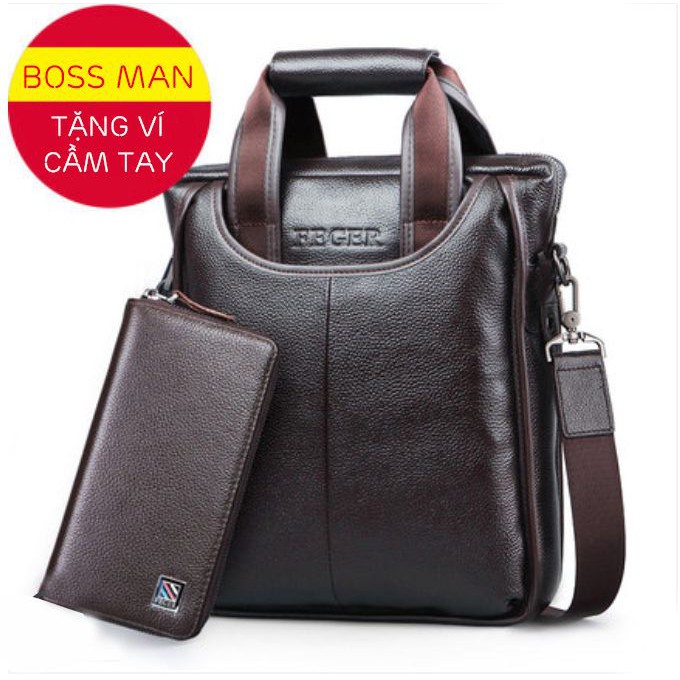 Túi đeo nam cao cấp - FEGER 8895 - Chất liệu da sang trọng / Tặng kèm ví da cầm tay