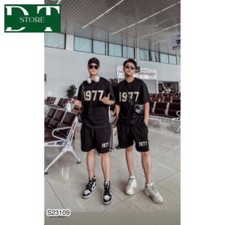 Bộ Quần Áo Nam 1977 Chữ In Chất Cotton - Bộ Nam Nữ Mặc đi chơi dạo phố ở nhà đều đẹp trẻ trung năng động