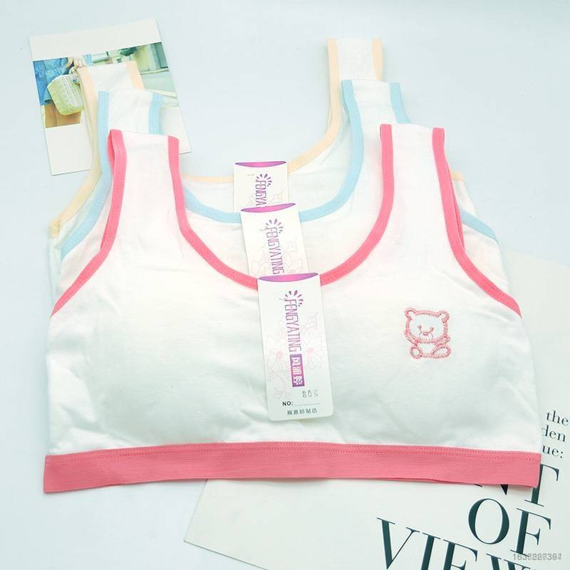 Áo lót vải cotton Họa Tiết Gấu Hoạt Hình Cho Bé Gái 12-13-14-15-16 Tuổi