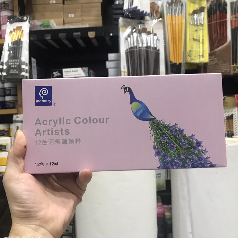 Màu acrylic dạng tuýp Memory, tiện lợi, dùng mang đi xa, cho người mới học vẽ