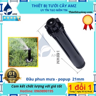 Đầu phun mưa - popup chân 21mm tưới cỏ, sân vườn, biệt thự có thể chỉnh được góc tưới