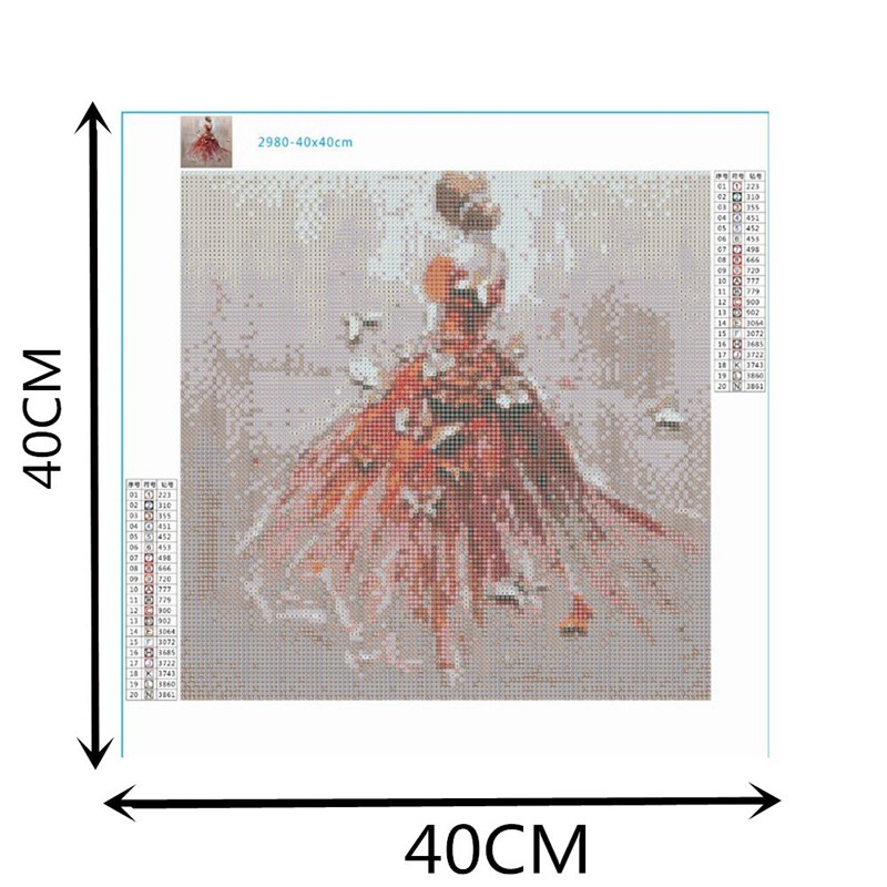 Bộ Tranh Đính Đá 5d Tự Làm Họa Tiết Đầm Cưới Ấn Tượng