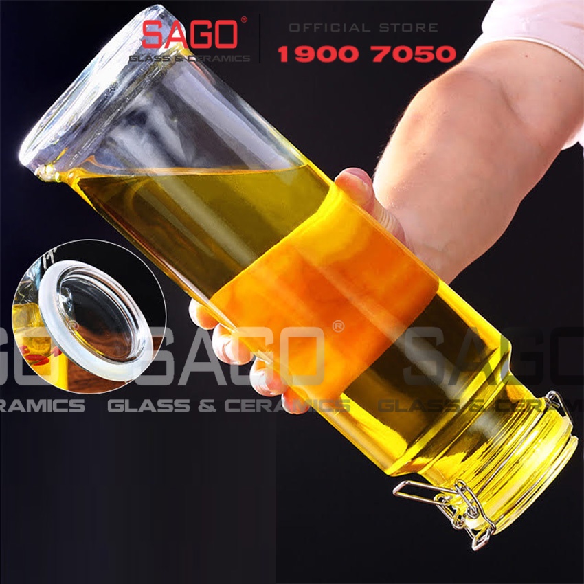 Bình Thủy Tinh Ngâm Rượu Trụ Rồng Hoặc Trơn Nắp Gài Thủy Tinh 3 Lít , 4 Lít , 6 Lít , 10 Lít