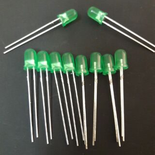 10 bóng led 5mm phủ màu xanh