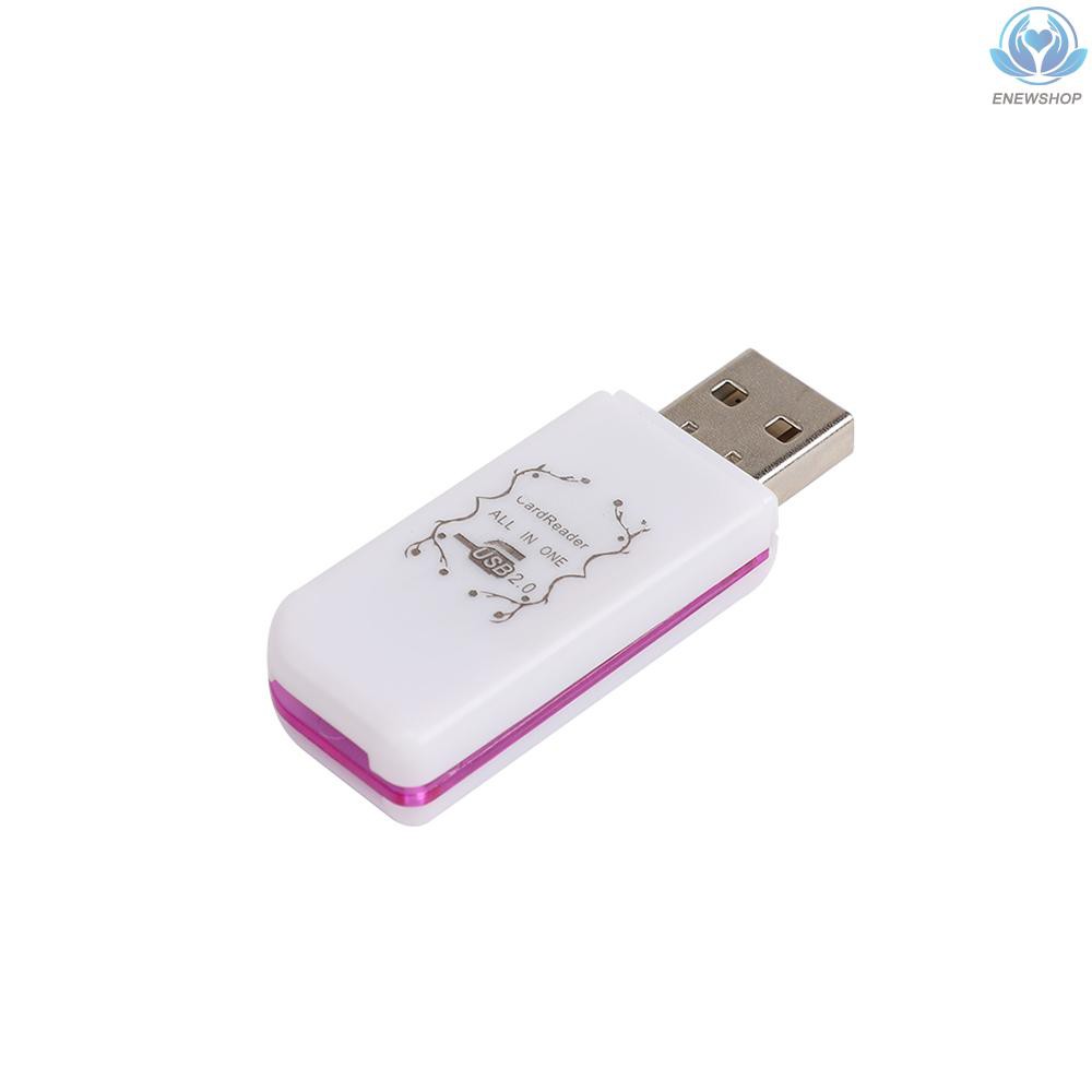 【enew】4-In-1 USB 2.0 Card Reader Multi-port Card Reader for TF/MMC/MS/M2