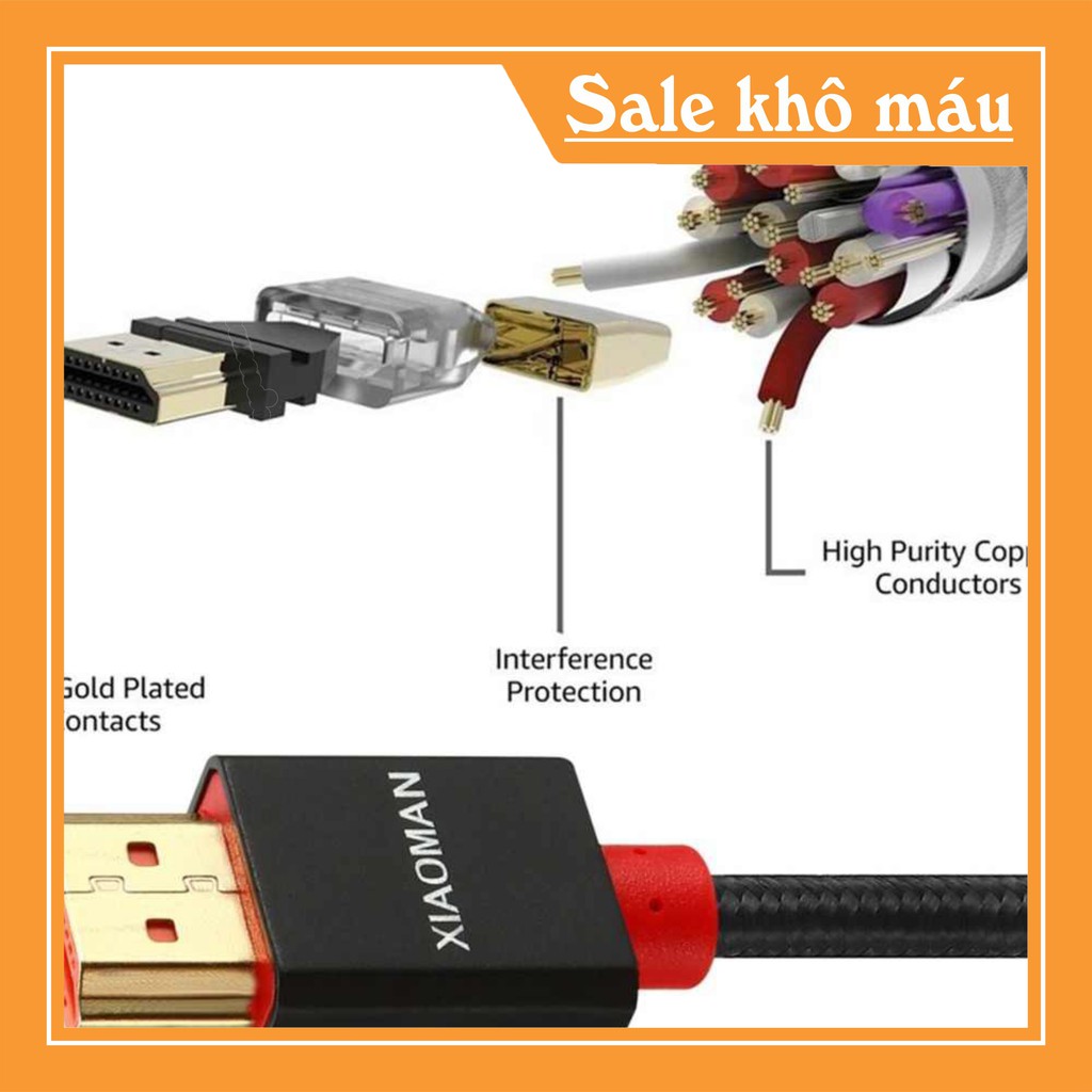 Dây Cáp HDMI XIAOMAN 1.5M (Xả Kho) Dây cáp HDMI Chất Lượng Cực Tốt. Dây Bọc Dù Siêu Bền.DHG1 .c