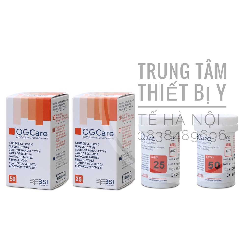 BẢO HÀNH TRỌN ĐỜI - Nhập khẩu Italya - Máy đo đường huyết OG-Care KÈM 25 que thử - Máy thử tiểu đường chính hãng Ý