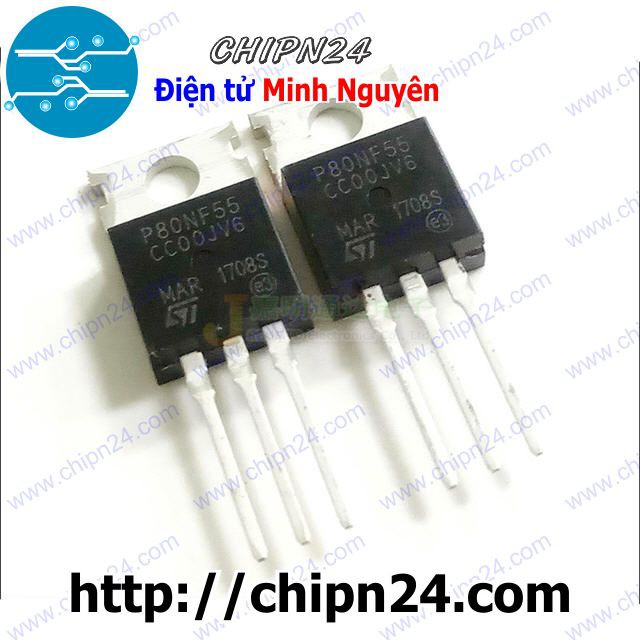 [1 CON] Mosfet 80NF55 TO-220 80A 55V Kênh N (P80NF55)