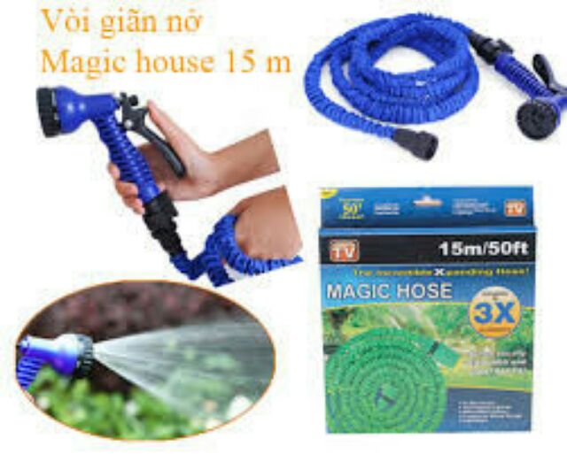 Vòi xịt nước thông minh,Vòi Xịt Giãn Nở 15m và  30m Tưới Cây, Rửa Xe Thông Minh Magic Hose1210