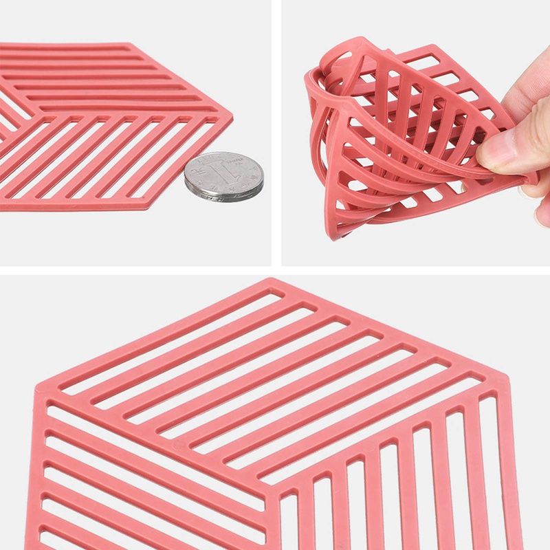 Miếng Lót Bát Đĩa Chống Trơn Trượt Cách Nhiệt Chất Liệu Silicon Họa Tiết Hình Học 88294 Đức Tài Store