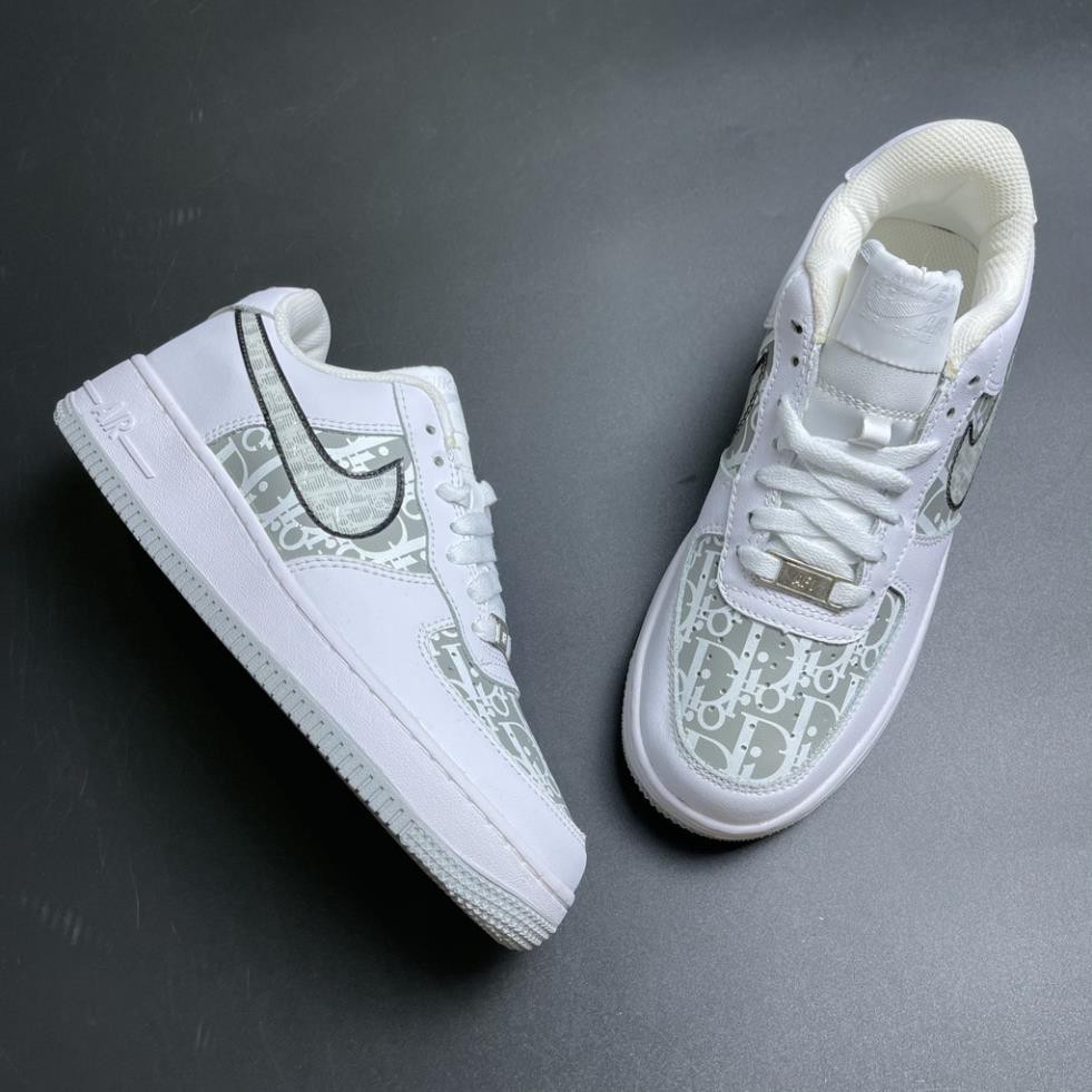 Giày Sneaker AF1 Dio Trắng Đế Xám Full Box Bill