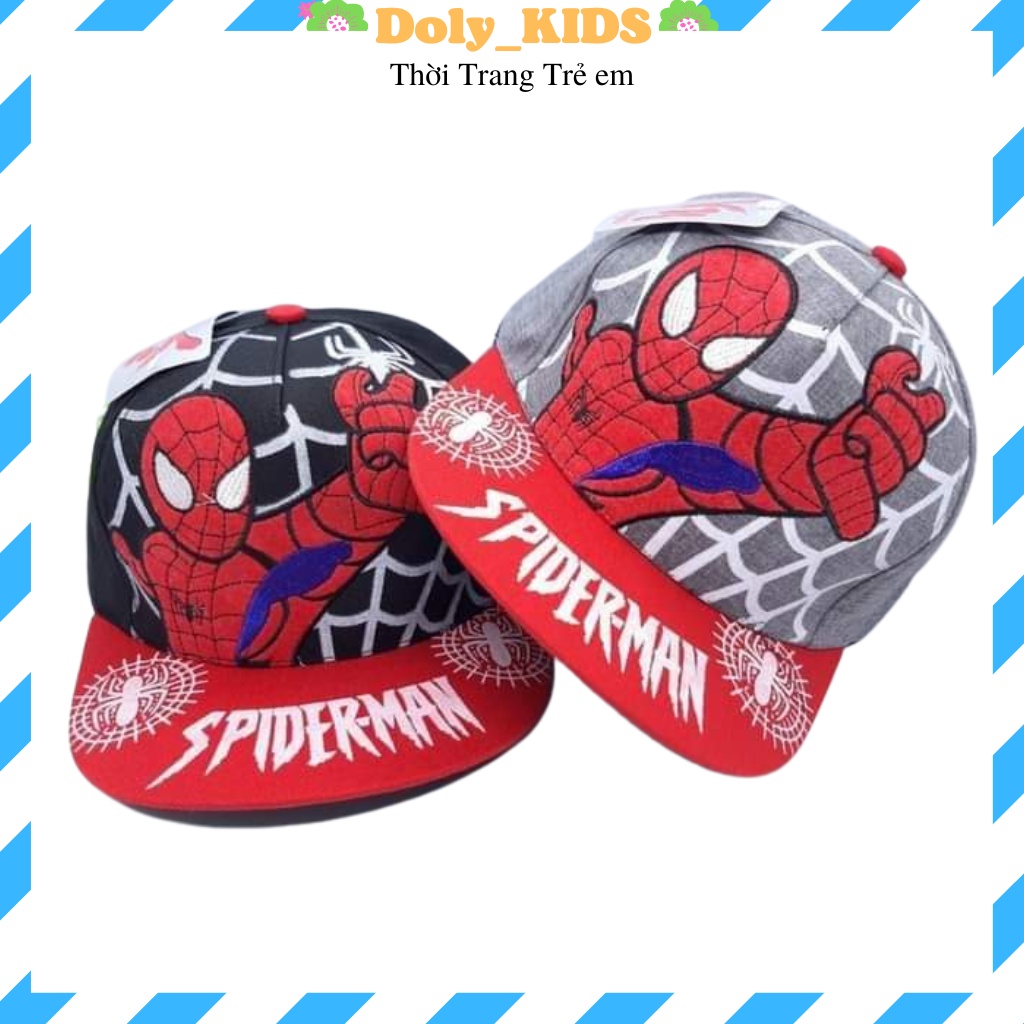 Mũ cho bé trai in hình siêu nhân người nhện DOLY KIDS, Nón cho bé trai NO1 in hình siêu nhân người nhện từ 3-8Tuôi