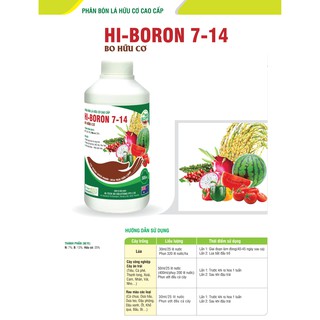Phân bón lá HI Boron 7 14 Cung Cấp Bo Hữu cơ Chống Rụng trái Chai 500ml