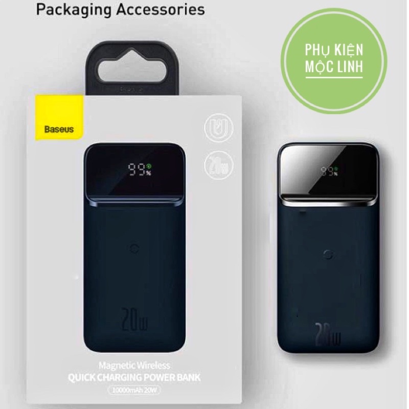 Pin dự phòng sạc nhanh không dây tích hợp nam châm Baseus Magnetic Quick Charging Power Bank 10000mah USB TYPE C