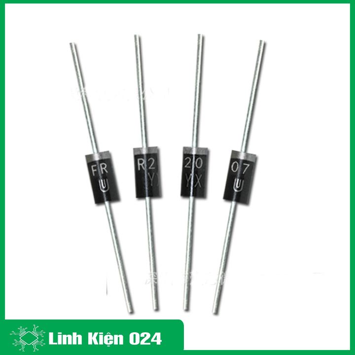 Diode xung FR207 2A 1000V chân cắm