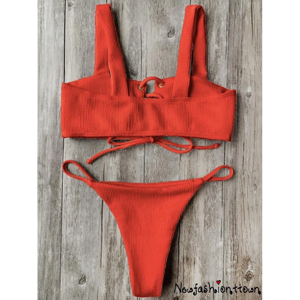 Bộ bikini cột dây áo có mút đệm thời trang cho nữ | BigBuy360 - bigbuy360.vn