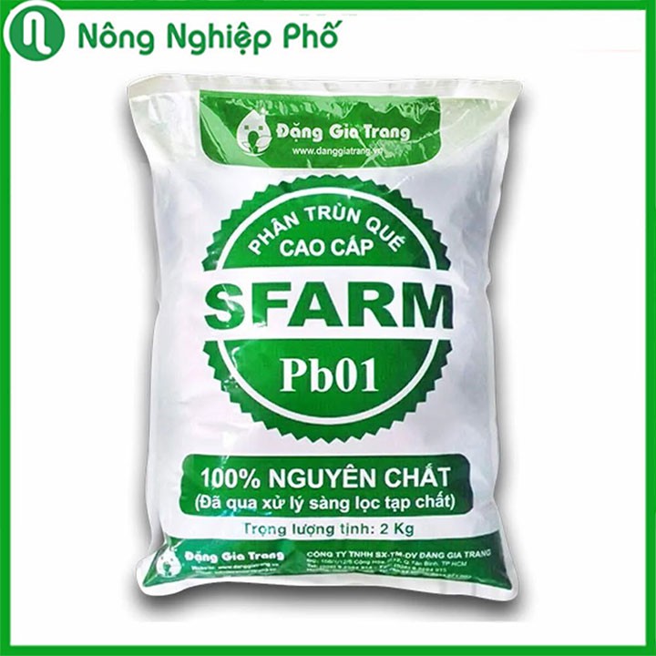 Phân Trùn Quế SFARM Dạng Bột Chuyên Dùng Cho Rau Sạch Và Hoa Kiểng Túi 2 Kg