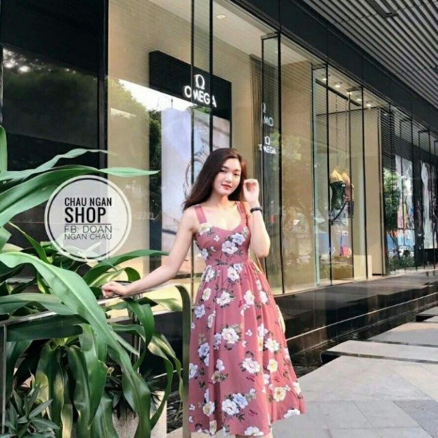 Đầm xòe dây đan chéo lưng size từ (45 _55kg) tùy chiều cao .: chất lụa tuyết dầy dặn mềm mịn, thoáng mát .in họa tiết 3