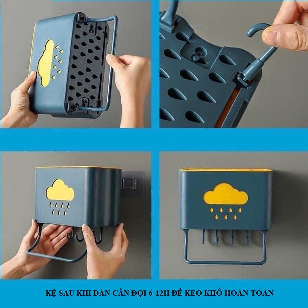 Ống đũa dán tường 2 lớp, ống đựng đũa nhiều màu sang trọng tiện lợi DEXI